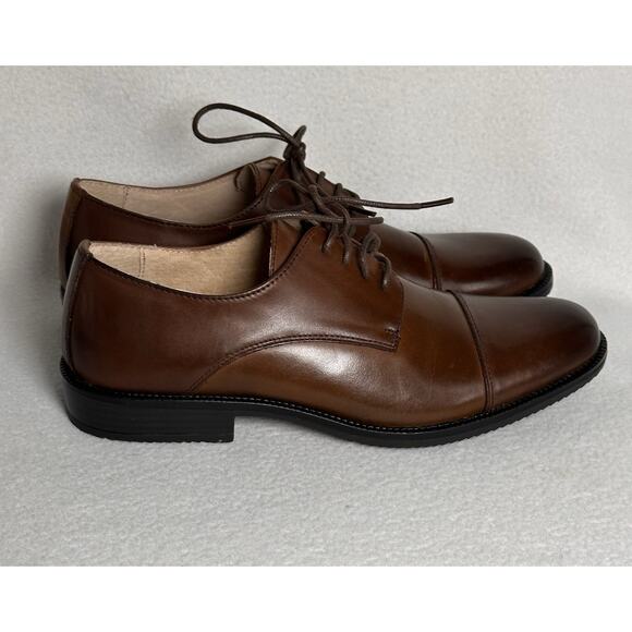 NWOB Boy’s Men’s GH Bass Cap Toe Oxford Dress Shoes Cognac 7 M Preppy Academia